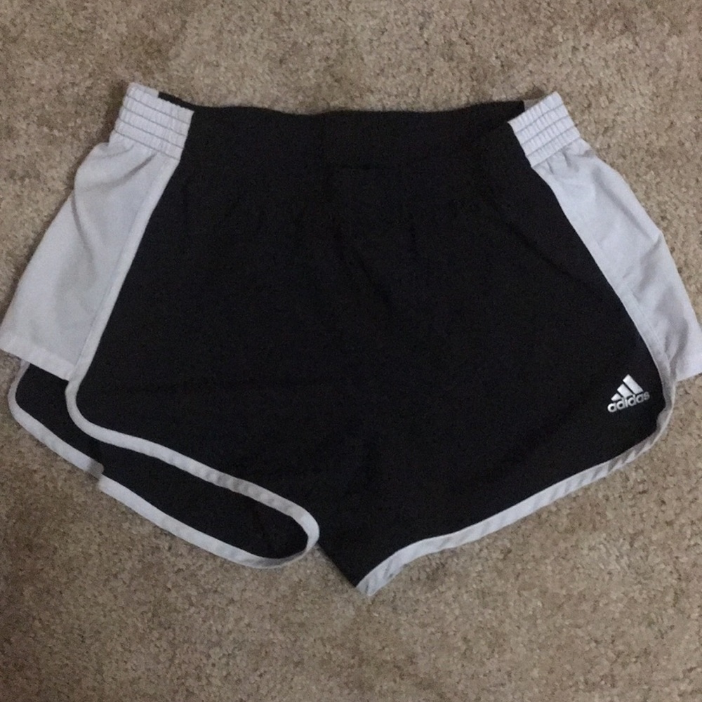 Adidas black & white shorts